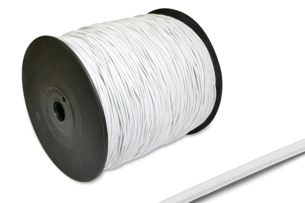 Gummischnur, 1,5 mm Ø, auf 500 m Rolle, weiss