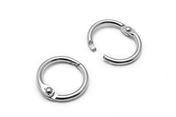 Heftringe aus Metall silber vernickelt