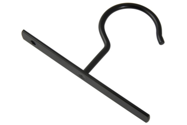 Ganci per campionari in metallo, montati su piastra, neri