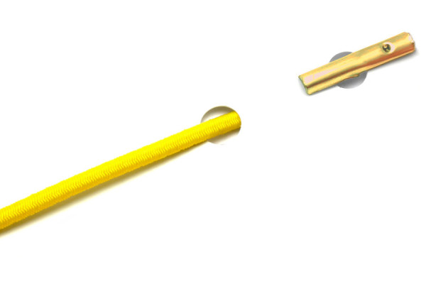 Cordoncini in gomma con copiglie per macchine automatiche, giallo