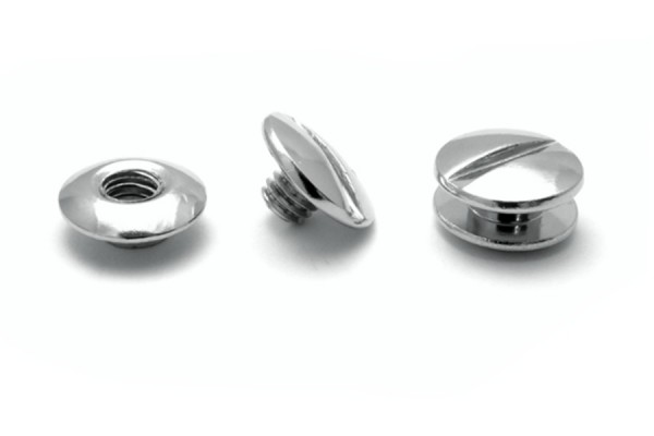 Viti per rilegatura, nichelate, testa a vite