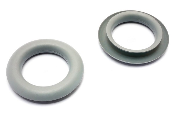 Greiflochringe, aus Kunststoff, grau