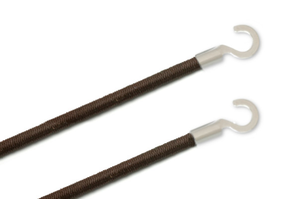 Gummischnüre mit Kabelschuhen, offen, braun