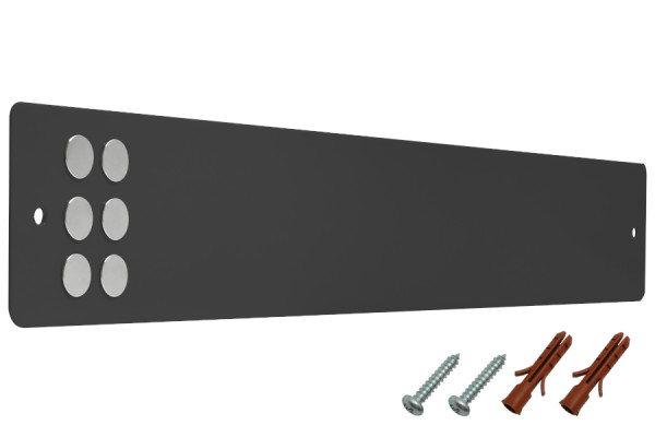 Magnethaftleisten inkl. Befestigungsmaterial + Magnete, schwarz RAL 9005