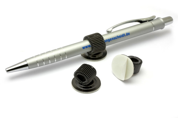 Portapenne in metallo, autoadesivo, verniciato nero