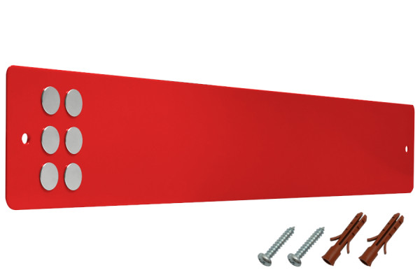 Magnethaftleisten inkl. Befestigungsmaterial + Magnete, rot RAL 3020