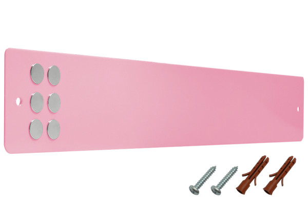 Magnethaftleisten inkl. Befestigungsmaterial + Magnete, hellrosa RAL 3015
