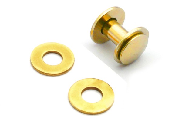 Unterlegscheiben für Buchschrauben gold vermessingt