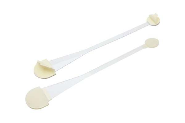 Wobbler per scaffali in plastica, 150 mm, trasparente, con 2 superfici adesive