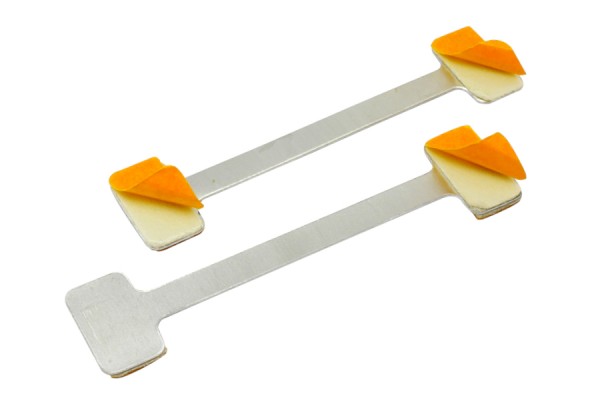 Regalwobbler aus Aluminium, 75 mm, mit 3 Klebeflächen