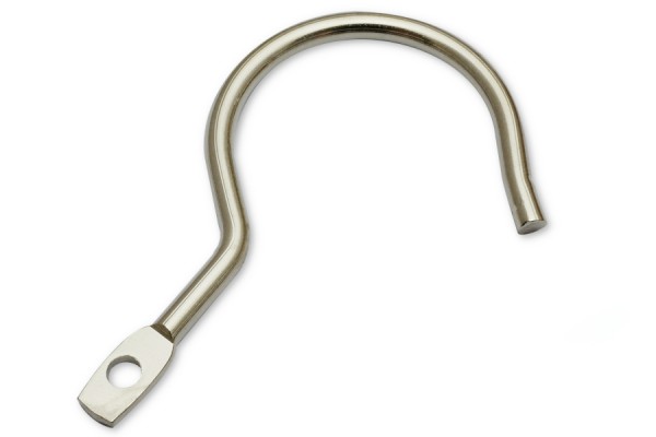 Ganci per campionari in metallo, 71 mm, con foro per rivetto, nichelati