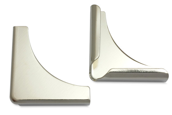 Buchecken, vernickelt, 28 mm Schenkellänge, 6 mm Fassung