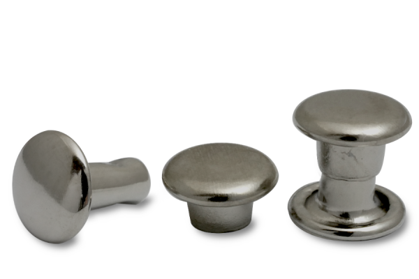 Rivetti cavi doppi, testa da 6 mm di diametro, base chiusa, anodizzati neri