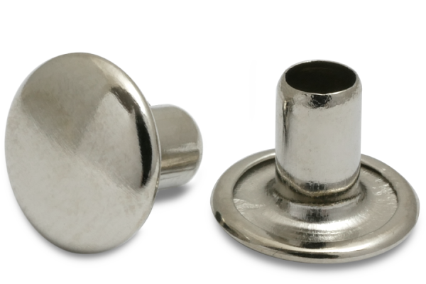 Rivetti per macchine, gambo da 4 mm di diametro, testa da 10 mm, nichelati