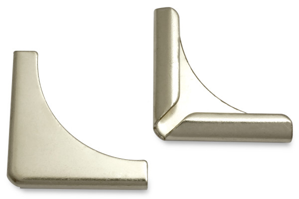 Buchecken, vernickelt, 28 mm Schenkellänge, 4 mm Fassung