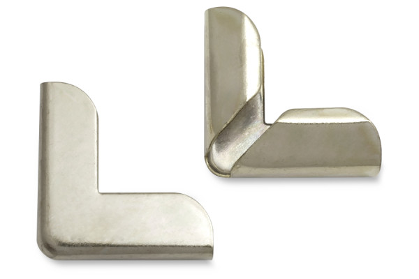 Buchecken, vernickelt, 20 mm Schenkellänge, 5 mm Fassung