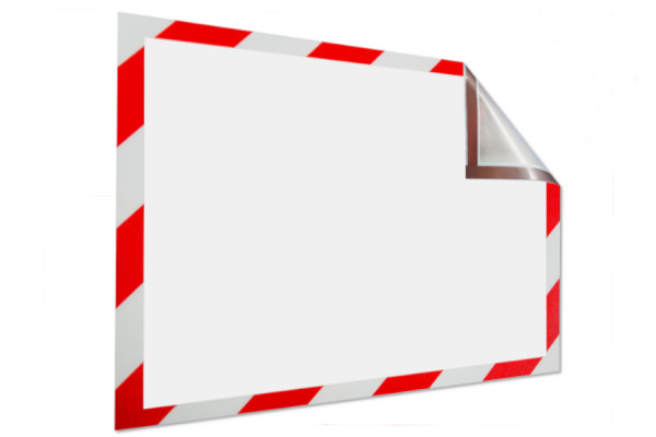 Cornici informative magnetiche per DIN A4, 229 x 315 mm, rosso-bianco