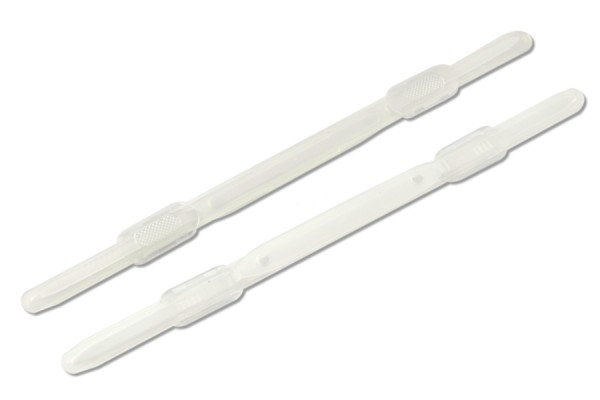 Heftverschlüsse aus Kunststoff, transparent