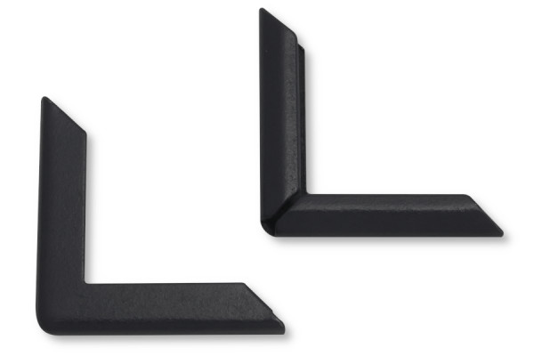 Buchecken, schwarz, 22 mm Schenkellänge, 3 mm Fassung