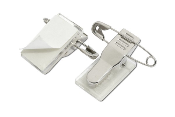 Krokoclip in metallo, autoadesivo, con spilla da balia