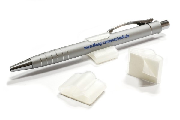 Portapenne in plastica, autoadesivo, trasparente