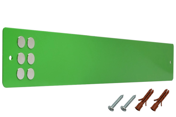 Magnethaftleisten inkl. Befestigungsmaterial + Magnete, gelbgrün RAL 6018