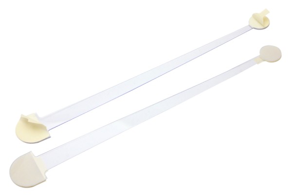 Wobbler per scaffali in plastica, 200 mm, trasparente, con 2 superfici adesive