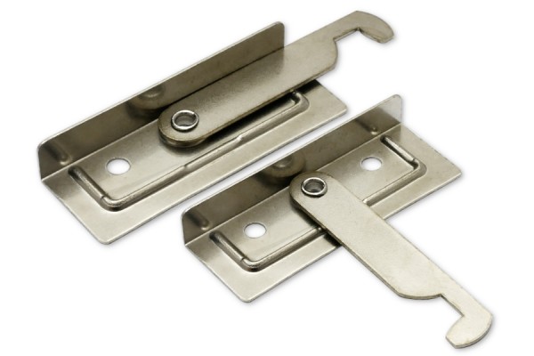 Estremità per binari di sospensione, a ribalta, nichelate, destra