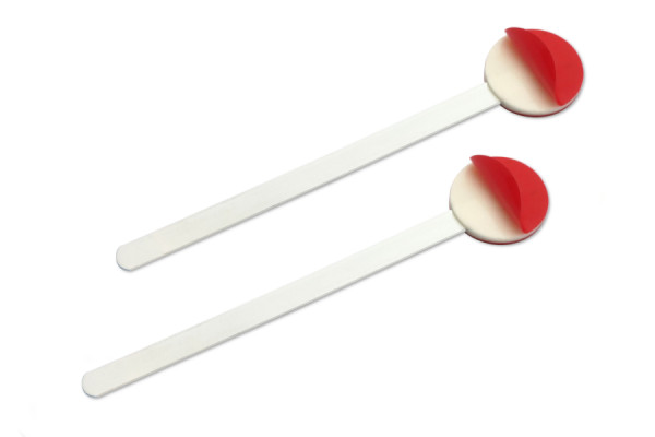 Dekolift-Tabs in metallo, larghezza circa 80 mm, rivestiti in plastica, con 2 superfici adesive