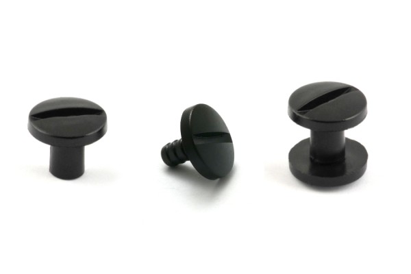 Kunststoff-Buchschrauben Einpresskopf schwarz