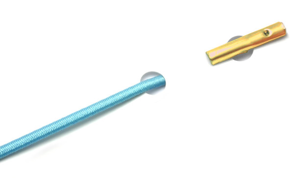Cordoncini in gomma con copiglie per macchine automatiche, azzurro