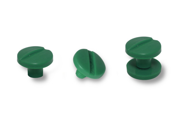 Buchschrauben, Kunststoff, grün
