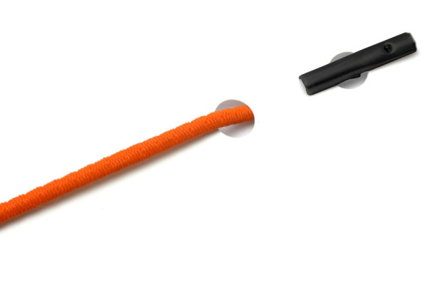 Cordoncini in gomma con copiglie per macchine automatiche, arancione scuro