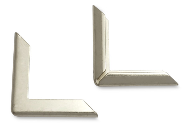 Buchecken, vernickelt, 22 mm Schenkellänge, 3 mm Fassung