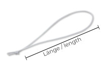 Fiocchi pronti in cordoncino elastico,<BR> bianco