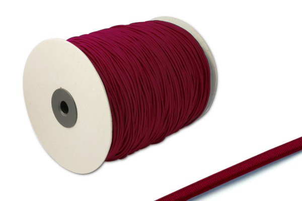 Cordoncino elastico, Ø 2,2 mm, in rotolo da 500 m, bordeaux
