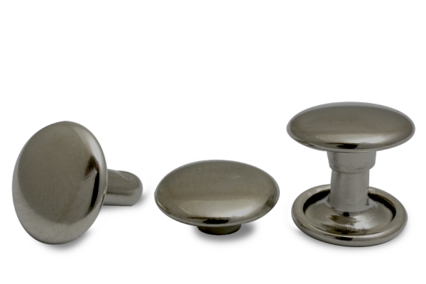 Rivetti cavi doppi, testa da 9 mm di diametro, base chiusa, anodizzati neri