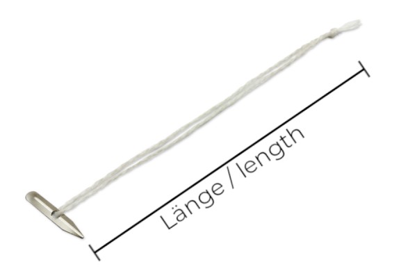 Fili tessili con copiglia, bianchi