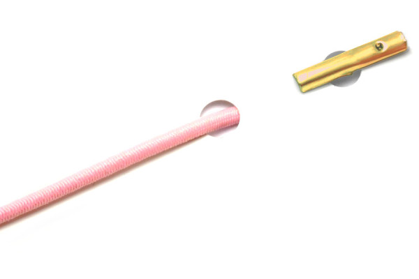 Cordoncini in gomma con copiglie per macchine automatiche, rosa