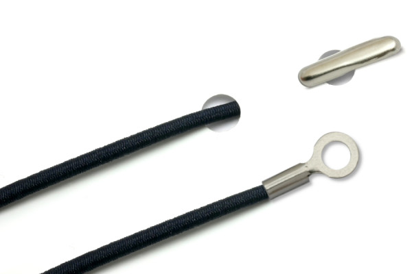 Gummischnüre mit Splint und geschlossenem Kabelschuh, marineblau