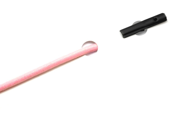 Cordoncini in gomma con copiglie per macchine automatiche, rosa