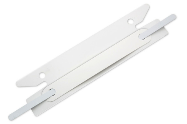 Einsteck-Heftstreifen, Heftzunge weisslackiert, Deckleiste weiss