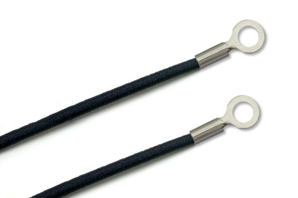 Gummischnüre mit Kabelschuhen, geschlossen, marineblau