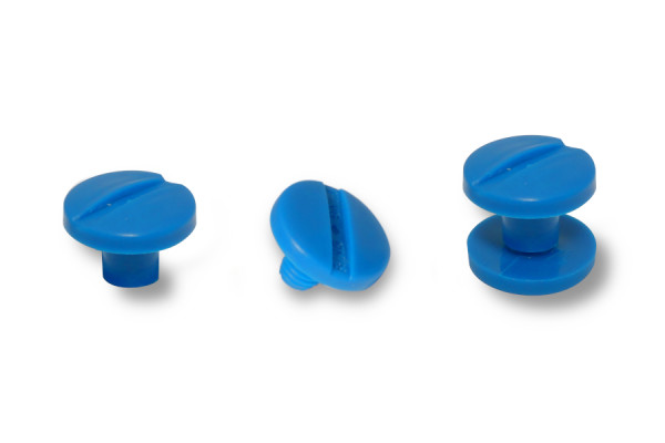 Buchschrauben, Kunststoff, hellblau