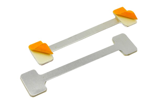 Regalwobbler aus Aluminium, 75 mm, mit 2 Klebeflächen