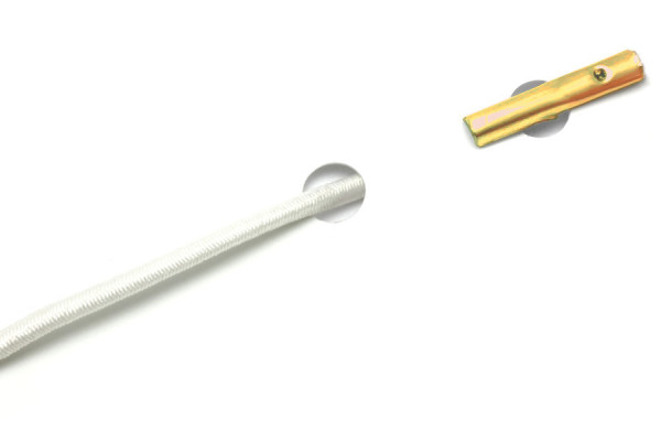 Cordoncini elastici con copiglie per macchine automatiche, bianchi