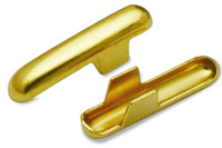 Copiglie in metallo (a T)<BR> per Elastico + Cordino,<BR> apertura 2,6 mm,<BR> ottonate