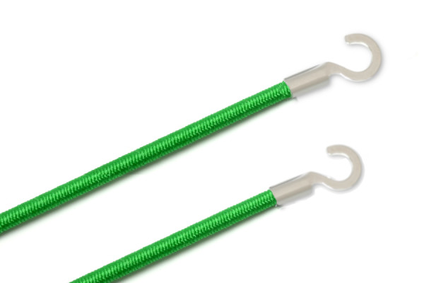 Gummischnüre mit Kabelschuhen, offen, grün
