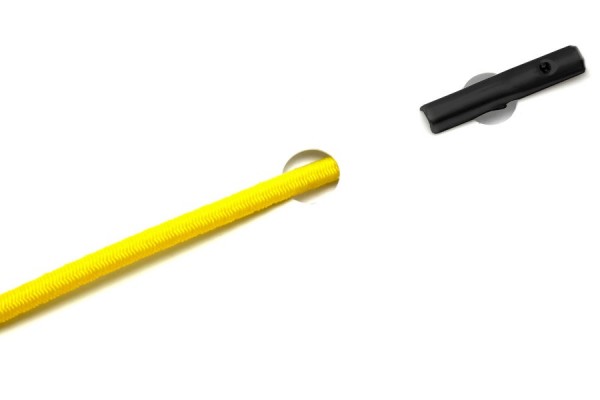 Cordoncini in gomma con copiglie per macchine automatiche, giallo