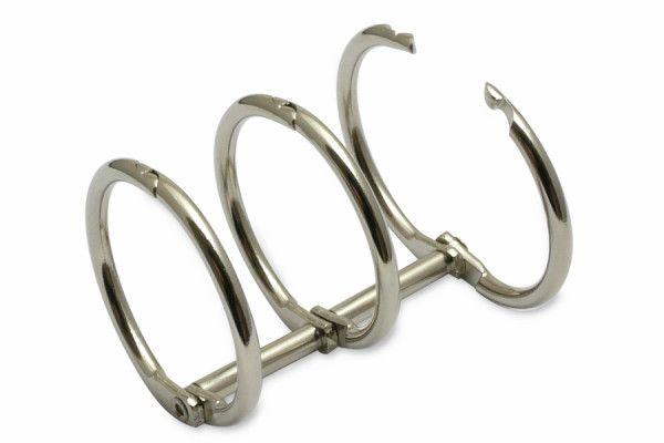 Buchringe 3-fach, 25 mm Durchmesser, vernickelt